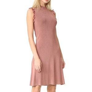 Nina Ricci Rose Pink Knit Dress with Ruffles
